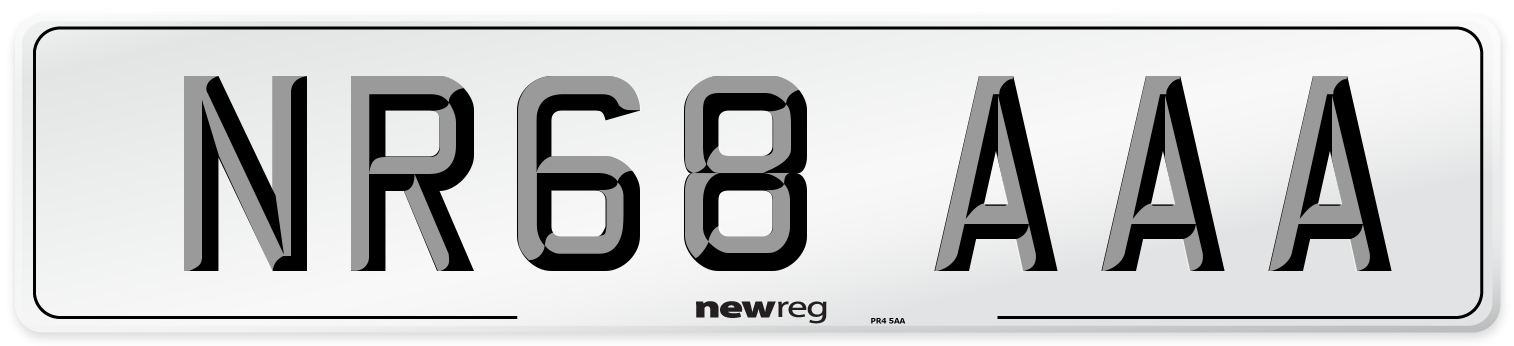 NR68 AAA Number Plate from New Reg